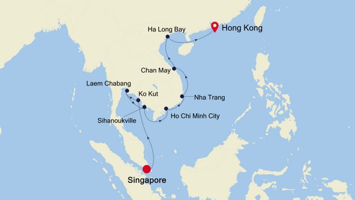 Map Of Singapore And Hong Kong Luxury Cruise from SINGAPORE to HONG KONG 19 Dec 2020 | Silversea